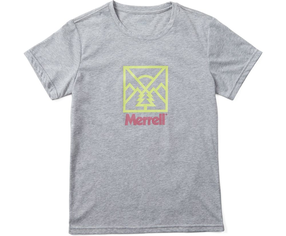 Merrell Short Sleeve Grey - Stamp Tee - Womens 43BISXNZK